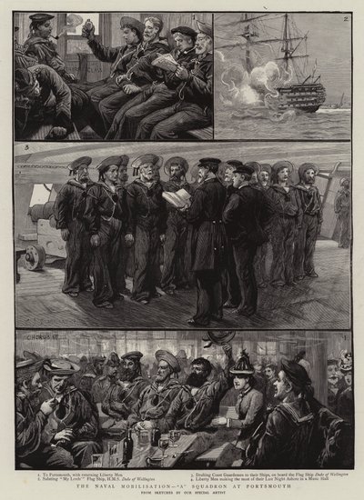 海軍動員、ポーツマスの戦隊 作： Charles J. Staniland